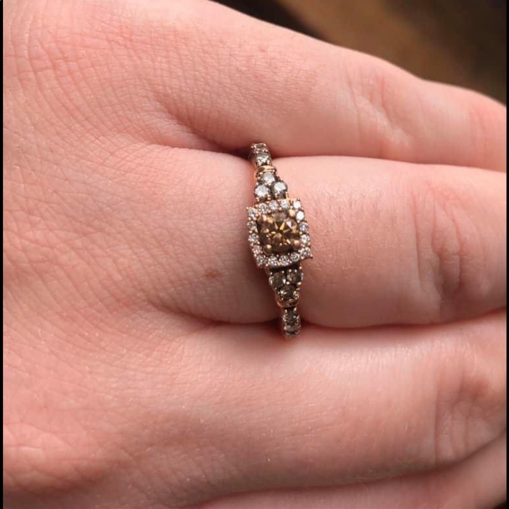 Levian Chocolate square diamond ring